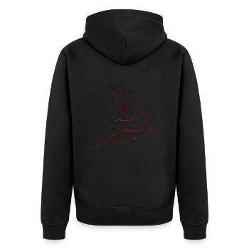 Merry Christmas Christmas xmas holiday winter santa nordic - Unisex Premium Organic Zip Hoodie - black - Back - Nico (187cm)