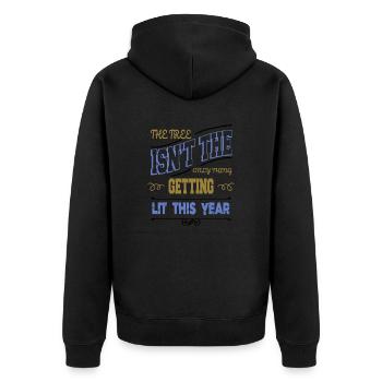 Bedroom Beach Holiday Jokes Bodybuilding Dork - Unisex Premium Organic Zip Hoodie - black - Back - Nico (187cm)