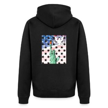 États-Unis, Statue de la Liberté - Veste à capuche bio Premium Unisexe - noir - Dos - Nico (187cm)