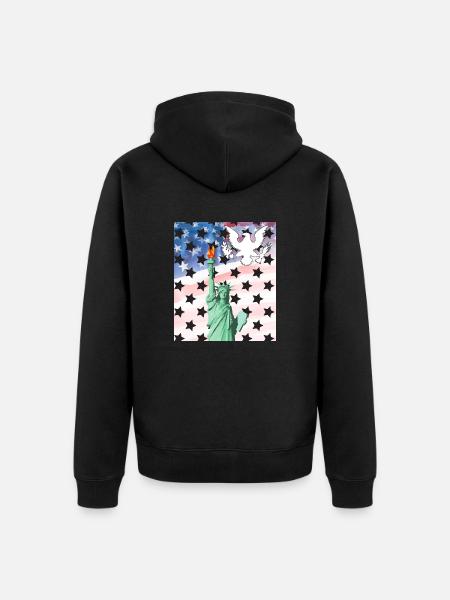 USA, Freiheitsstatue - Unisex Premium Bio Zip Hoodie - Schwarz