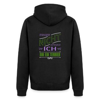 witzig hundeliebhaber spruch doggie cool bachhund - Unisex Premium Bio Zip Hoodie - Schwarz - Hinten - Nico (187cm)