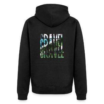 Schotter, Mountainbike, Leidenschaft Radfahren, Radfahrer - Unisex Premium Bio Zip Hoodie - Schwarz - Hinten - Nico (187cm)