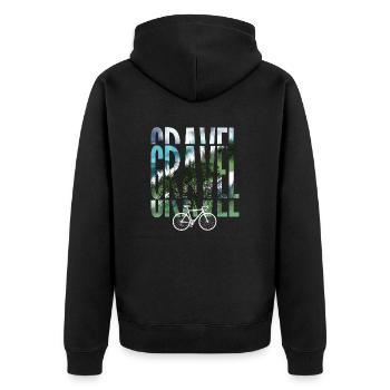 Gravel, VTT, passion vélo, cycliste - Veste à capuche bio Premium Unisexe - noir - Dos - Nico (187cm)