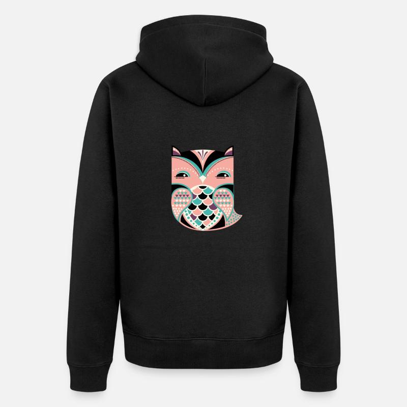 Süße Eule - Unisex Premium Bio Zip Hoodie - Schwarz
