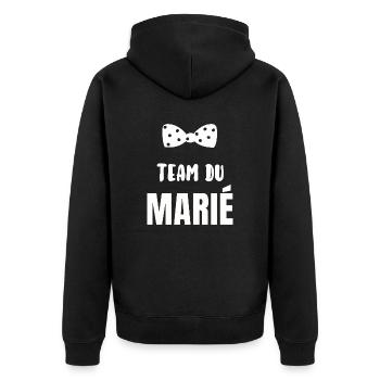 Team du marié - Veste à capuche bio Premium Unisexe - noir - Dos - Nico (187cm)