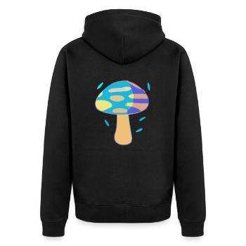 The blue mushroom - Unisex Premium Organic Zip Hoodie - black - Back - Nico (187cm)