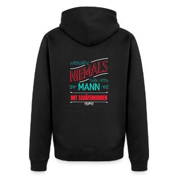 bullterrier haustier geburtstagsgeschenk geburt - Unisex Premium Bio Zip Hoodie - Schwarz - Hinten - Nico (187cm)