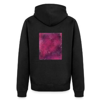 Purple Jungle Dreams - Unisex Premium Bio Zip Hoodie - Schwarz - Hinten - Nico (187cm)