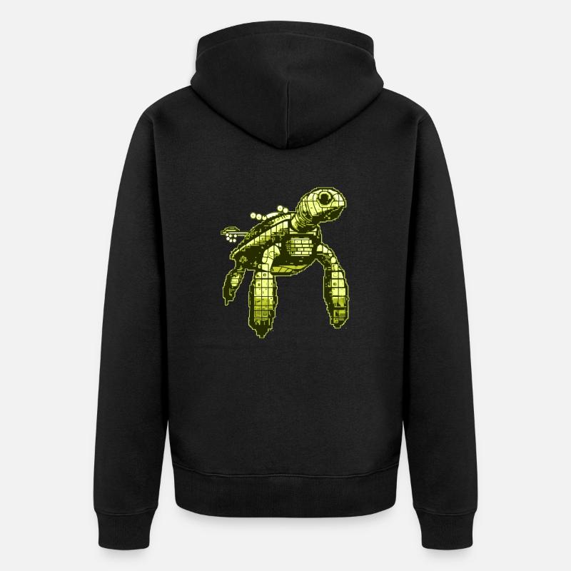 Videospiel 8 Bit Schildkröte - Unisex Premium Bio Zip Hoodie - Schwarz