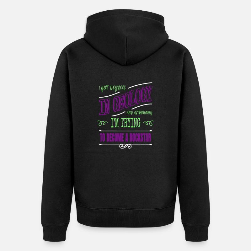 celestial spaceship astrophysics statement gift - Unisex Premium Bio Zip Hoodie - Schwarz