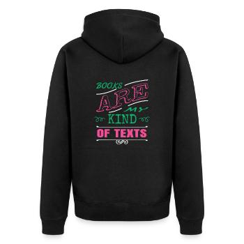 gift idea jokes a time book quotes books and cats - Unisex Premium Organic Zip Hoodie - black - Back - Nico (187cm)