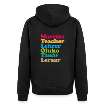 Enseignant - Veste à capuche bio Premium Unisexe - noir - Dos - Nico (187cm)