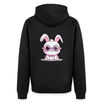 Rabi le lapin - Veste à capuche bio Premium Unisexe - noir - Dos - Nico (187cm)