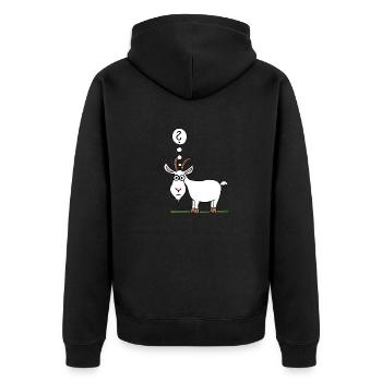 Sündenbock? - Unisex Premium Bio Zip Hoodie - Schwarz - Hinten - Nico (187cm)