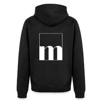 Lettre alphabet m - Veste à capuche bio Premium Unisexe - noir - Dos - Nico (187cm)