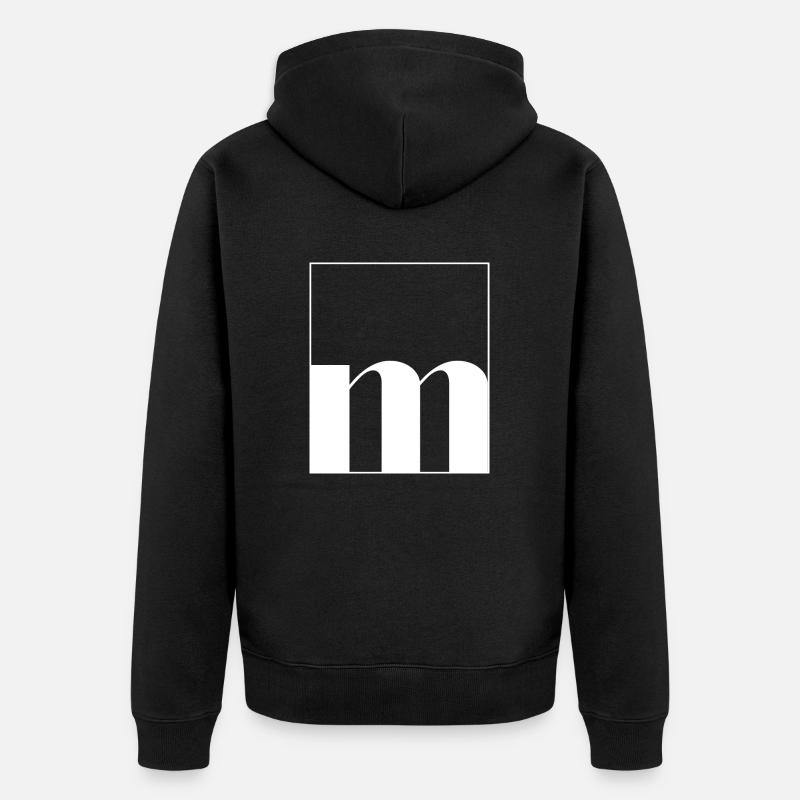 Lettre alphabet m - Veste à capuche bio Premium Unisexe - noir