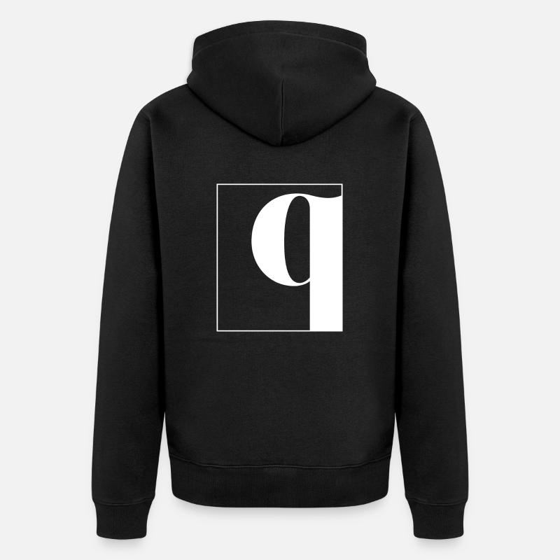 Lettre alphabet q - Veste à capuche bio Premium Unisexe - noir