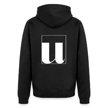 Lettre alphabet u - Veste à capuche bio Premium Unisexe - noir - Dos - Nico (187cm)