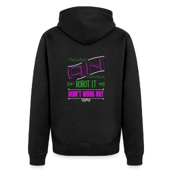 present felling men a carpenters prayer tshirts - Unisex Premium Bio Zip Hoodie - Schwarz - Hinten - Nico (187cm)