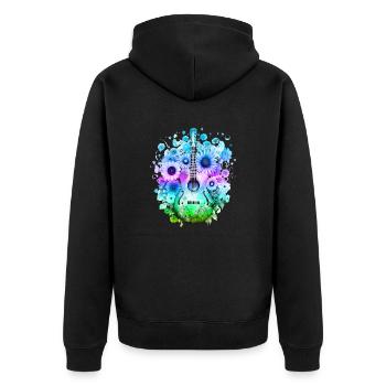 Hippie soul groovy Summer time Good vibes 70s 80s - Unisex Premium Organic Zip Hoodie - black - Back - Nico (187cm)