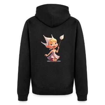 The tooth fairy is a fascinating creature - Unisex Premium Organic Zip Hoodie - black - Back - Nico (187cm)