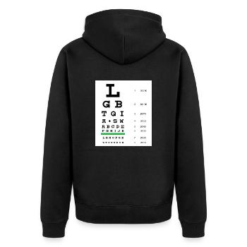 LGBTQIA+ Sehtafel - Unisex Premium Bio Zip Hoodie - Schwarz - Hinten - Nico (187cm)