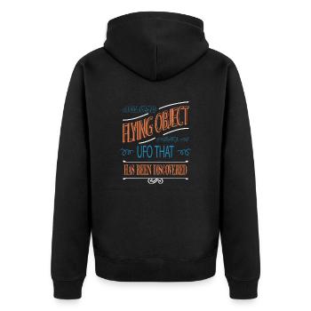 cul sweats à capuche et sweat-shirts dictant alien jeu de mots - Veste à capuche bio Premium Unisexe - noir - Dos - Nico (187cm)