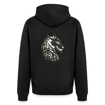 Fantasy Dragon Anime Dragon Head Mythical reptile - Unisex Premium Organic Zip Hoodie - black - Back - Nico (187cm)