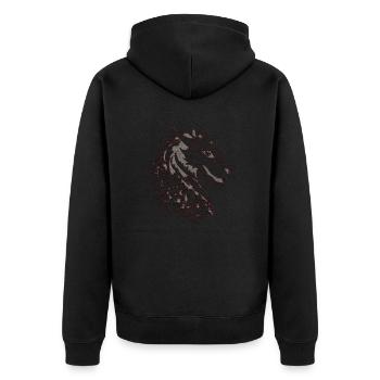 Fantasy Dragon Anime Dragon Head Mythical reptile - Unisex Premium Organic Zip Hoodie - black - Back - Nico (187cm)
