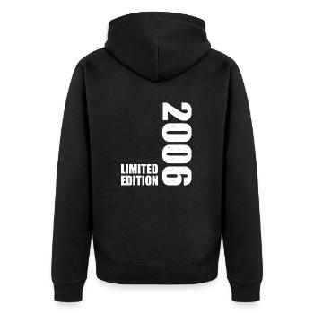 2006 Limited Edition - Unisex Premium Bio Zip Hoodie - Schwarz - Hinten - Nico (187cm)