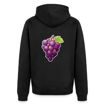 Trauben blau Rebe - Unisex Premium Bio Zip Hoodie - Schwarz - Hinten - Nico (187cm)