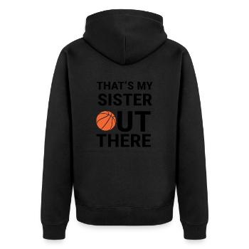 Basketball - Unisex Premium Bio Zip Hoodie - Schwarz - Hinten - Nico (187cm)