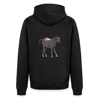 Seppel - petit âne têtu - Veste à capuche bio Premium Unisexe - noir - Dos - Nico (187cm)