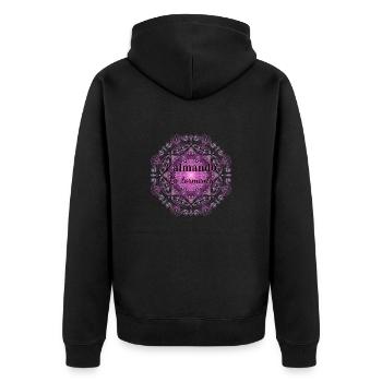 Den Sturm beruhigen - Unisex Premium Bio Zip Hoodie - Schwarz - Hinten - Nico (187cm)