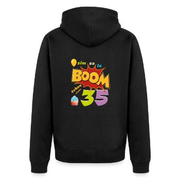 Birthday - Simsala Boom Again 35 - Unisex Premium Organic Zip Hoodie - black - Back - Nico (187cm)