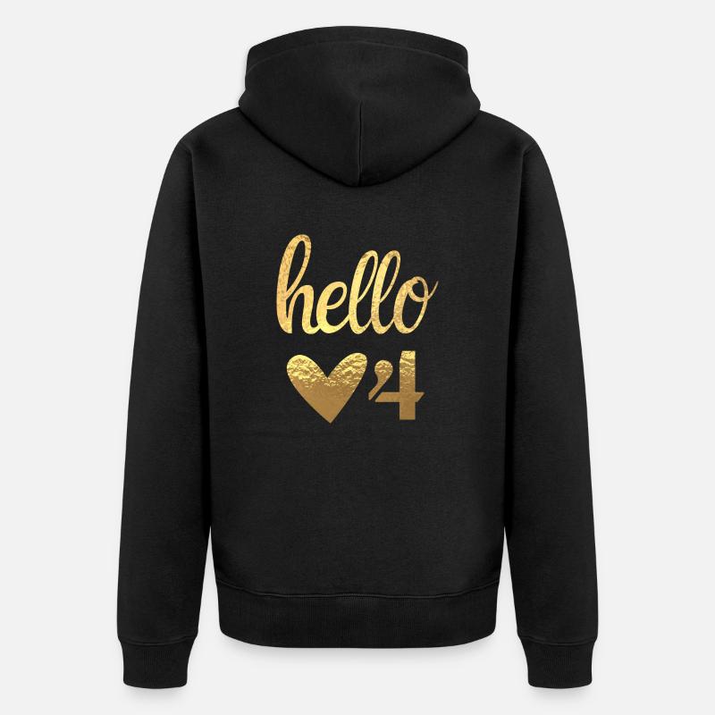 Hello 4 doré - Veste à capuche bio Premium Unisexe - noir