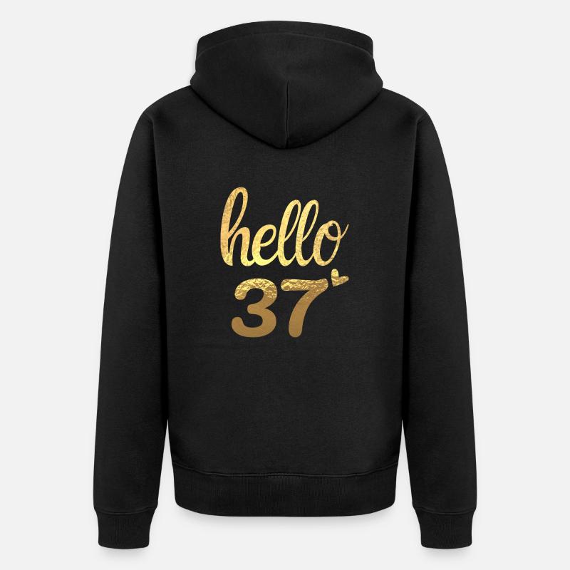 Hello 37 doré - Veste à capuche bio Premium Unisexe - noir
