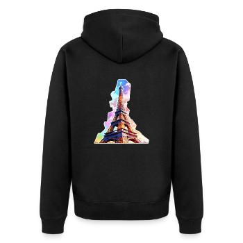 Eiffel tower #14 - Veste à capuche bio Premium Unisexe - noir - Dos - Nico (187cm)