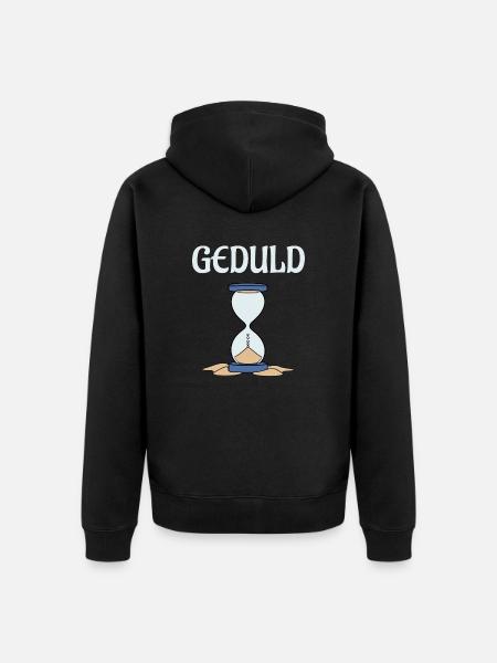 Geduld am Ende - Unisex Premium Bio Zip Hoodie - Schwarz