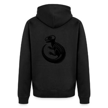 Dinosaur Fossil - Unisex Premium Organic Zip Hoodie - black - Back - Nico (187cm)
