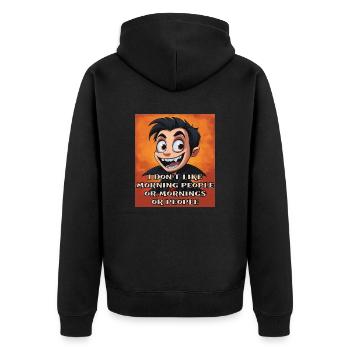 Le vampire avec un dicton amusant pour Halloween - Veste à capuche bio Premium Unisexe - noir - Dos - Nico (187cm)