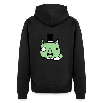 Sir Cat Gentleman Chapeau haut de forme Monocle Rich Gentleman - Veste à capuche bio Premium Unisexe - noir - Dos - Nico (187cm)