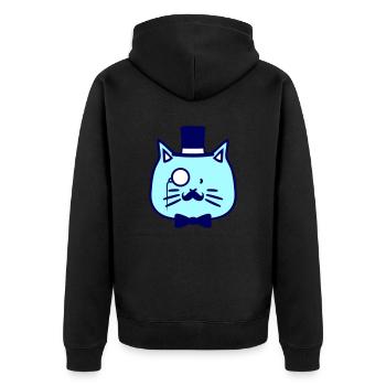 Sir Cat Gentleman Chapeau haut de forme Monocle Rich Gentleman - Veste à capuche bio Premium Unisexe - noir - Dos - Nico (187cm)