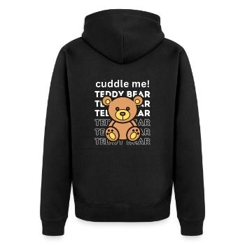 Cuddle-me - Unisex Premium Organic Zip Hoodie - black - Back - Nico (187cm)