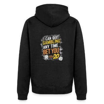 Gambling Humor – Bets for $20 - Unisex Premium Organic Zip Hoodie - black - Back - Nico (187cm)
