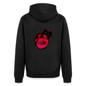Pen n paper D20 W20 Katze dark mystery Rollenspiel - Unisex Premium Bio Zip Hoodie - Schwarz - Hinten - Nico (187cm)