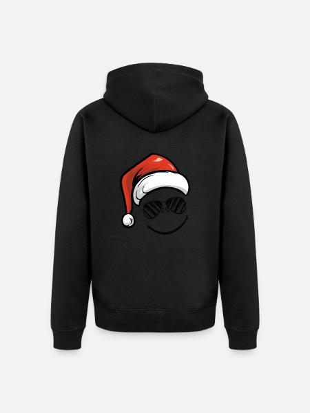 Smileface Nikolaus - Unisex Premium Bio Zip Hoodie - Schwarz