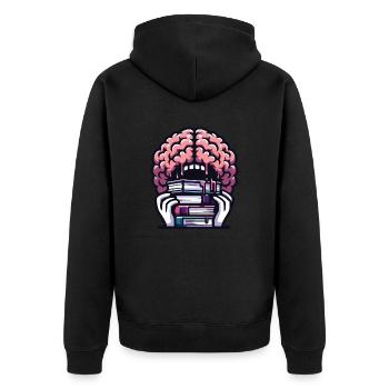 Brain Eating Books Funny For Readers And Books - Unisex Premium Organic Zip Hoodie - black - Back - Nico (187cm)