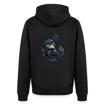 rabe comic - Unisex Premium Bio Zip Hoodie - Schwarz - Hinten - Nico (187cm)