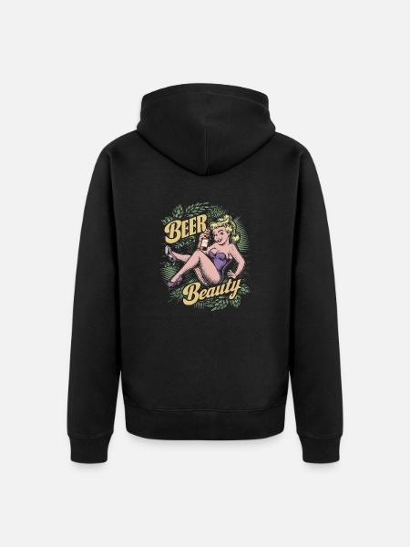 Beer Beauty - Unisex Premium Organic Zip Hoodie - black